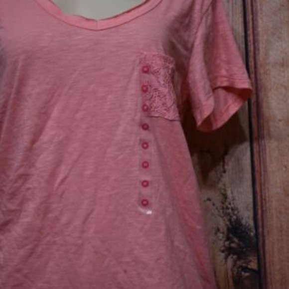 Jenni by Jennifer Moore Lace-Pocket PJ top. NWT - Picture 2 of 5